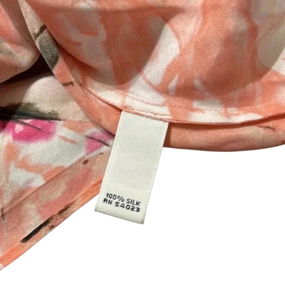 Banana Republic 100% Silk Sleeveless Blouse – Coral Floral Print - Picture 8 of 10